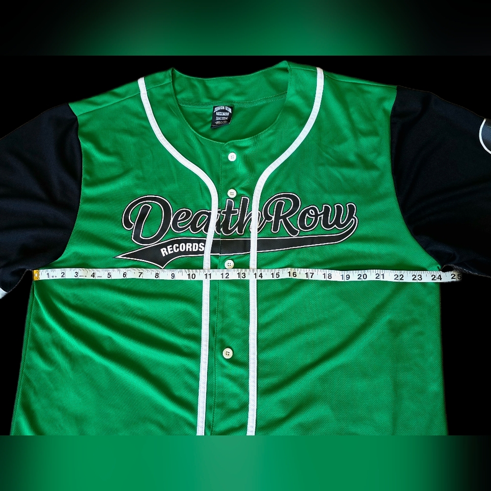 Death Row Records Green Black Baseball Jersey #91 Men's L Hip Hop Rap 2XL - Picture 11 of 15